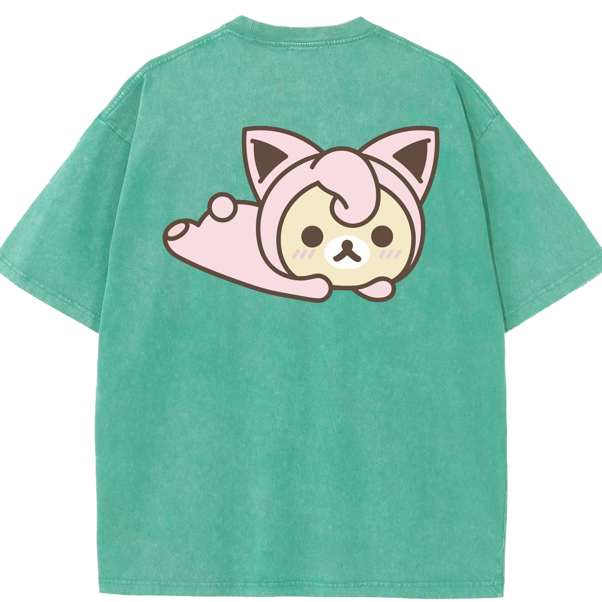 （画像用） リラックマ リラックマ キイロイトリ Rilakkuma Korilakkuma Kiiroitori 綿100% ヴィンテージ風 半袖Tシャツ（背面プリント）